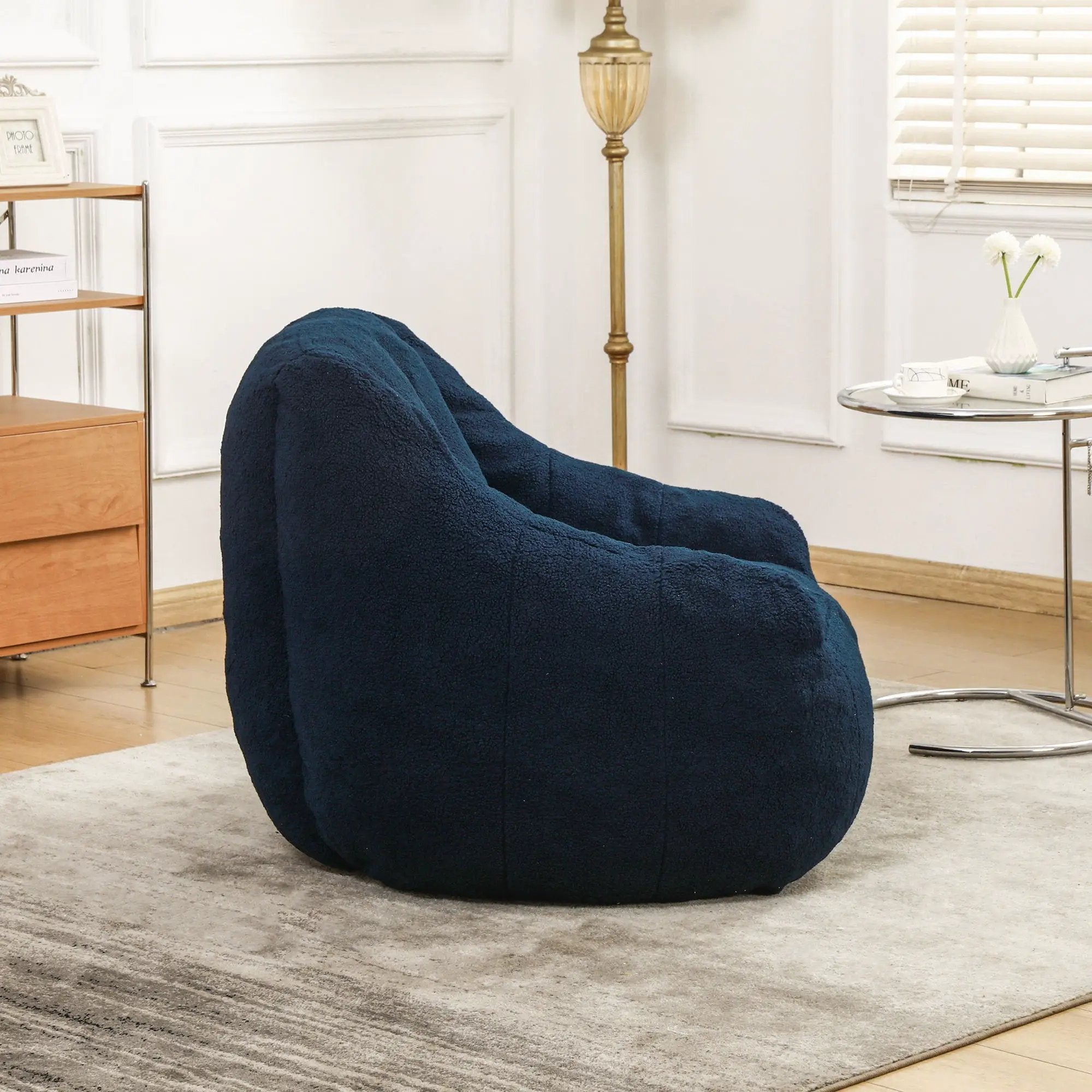 Comfy Bean Bag Chair With Memory Foam Filler, Tufted Soft by Unique Piece Furniture