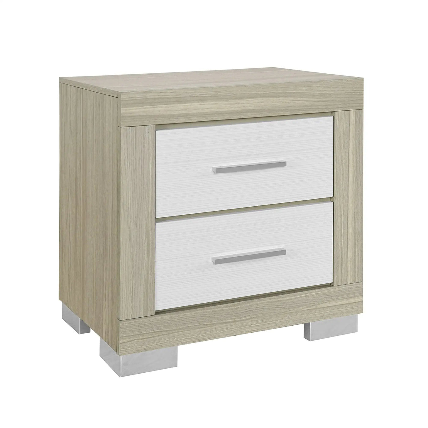 Elsa - 2 Toned Nightstand With Bar Handle And Spacious Drawers by HouseOfZazla