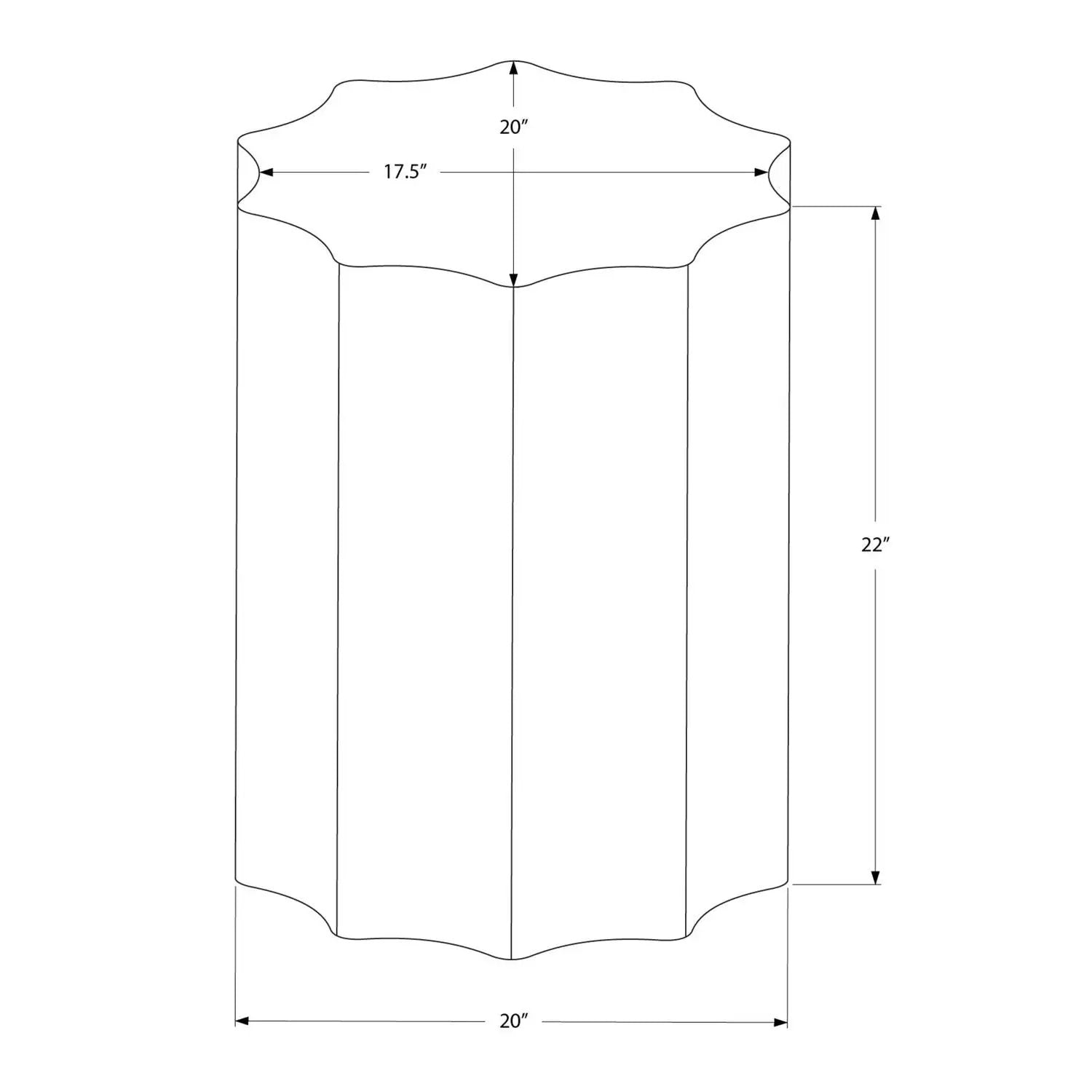 Drum Accent Side Table, Stylish Scalloped Design by Unique Piece Furniture