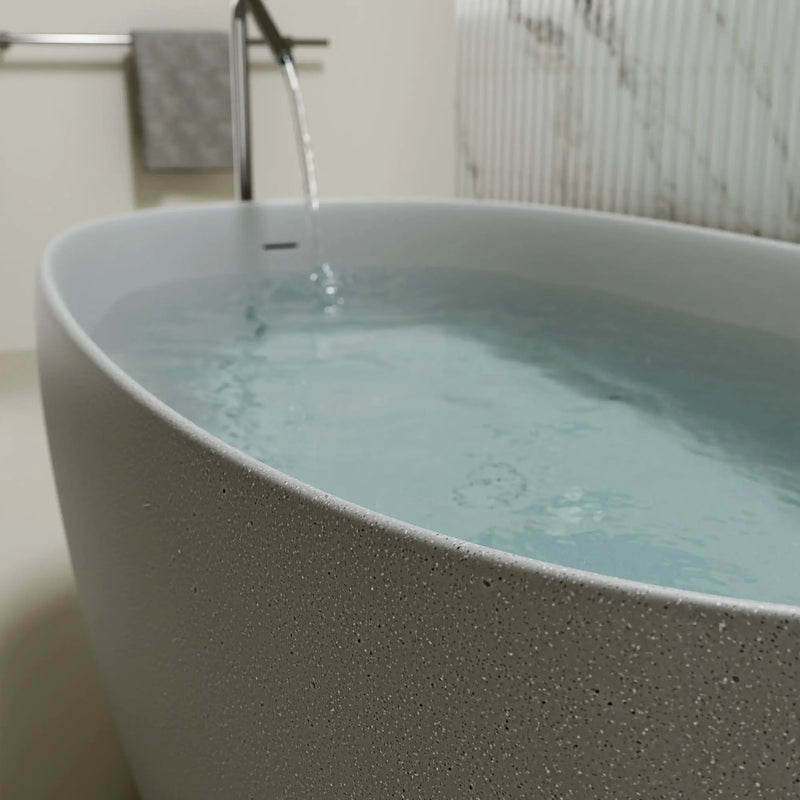 51'' Freestanding Bathtub Resin Stone Soaking Bathtub by HouseOfZazla