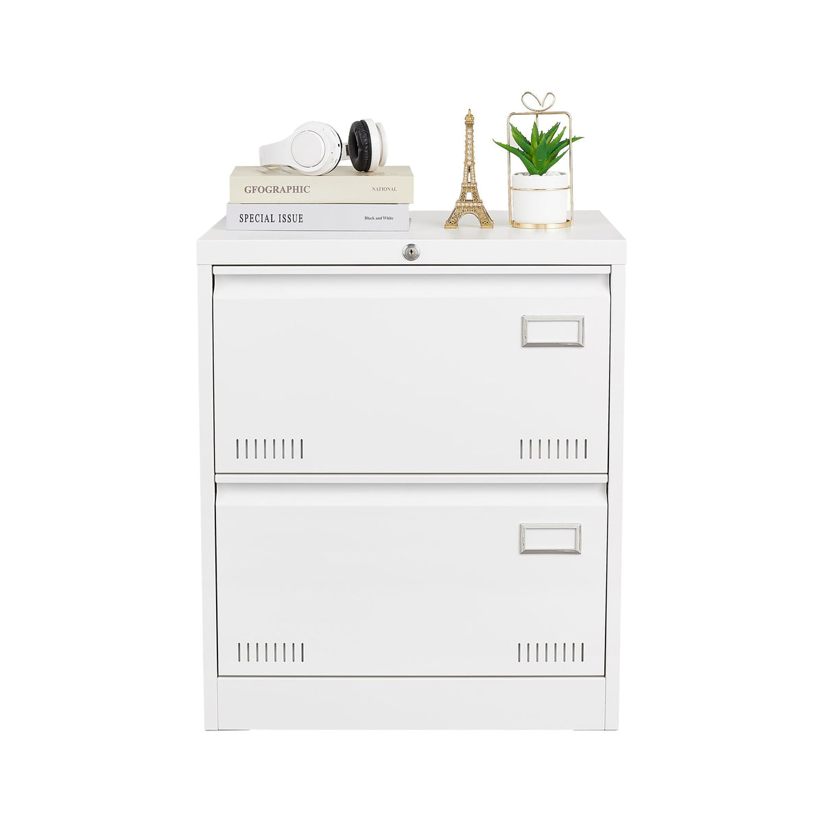 Locking Metal Filing Cabinet 3 Drawer - Multiple Sizes, Black or White, photo 15 of 24