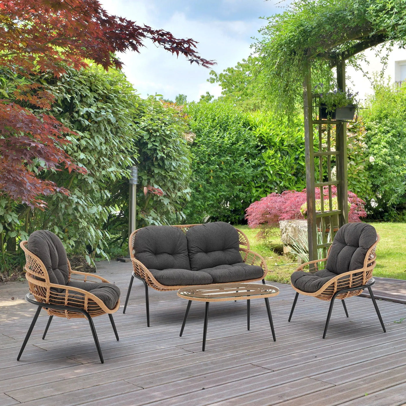 Pine - 4 Piece Outdoor Conversation Set by HouseOfZazla