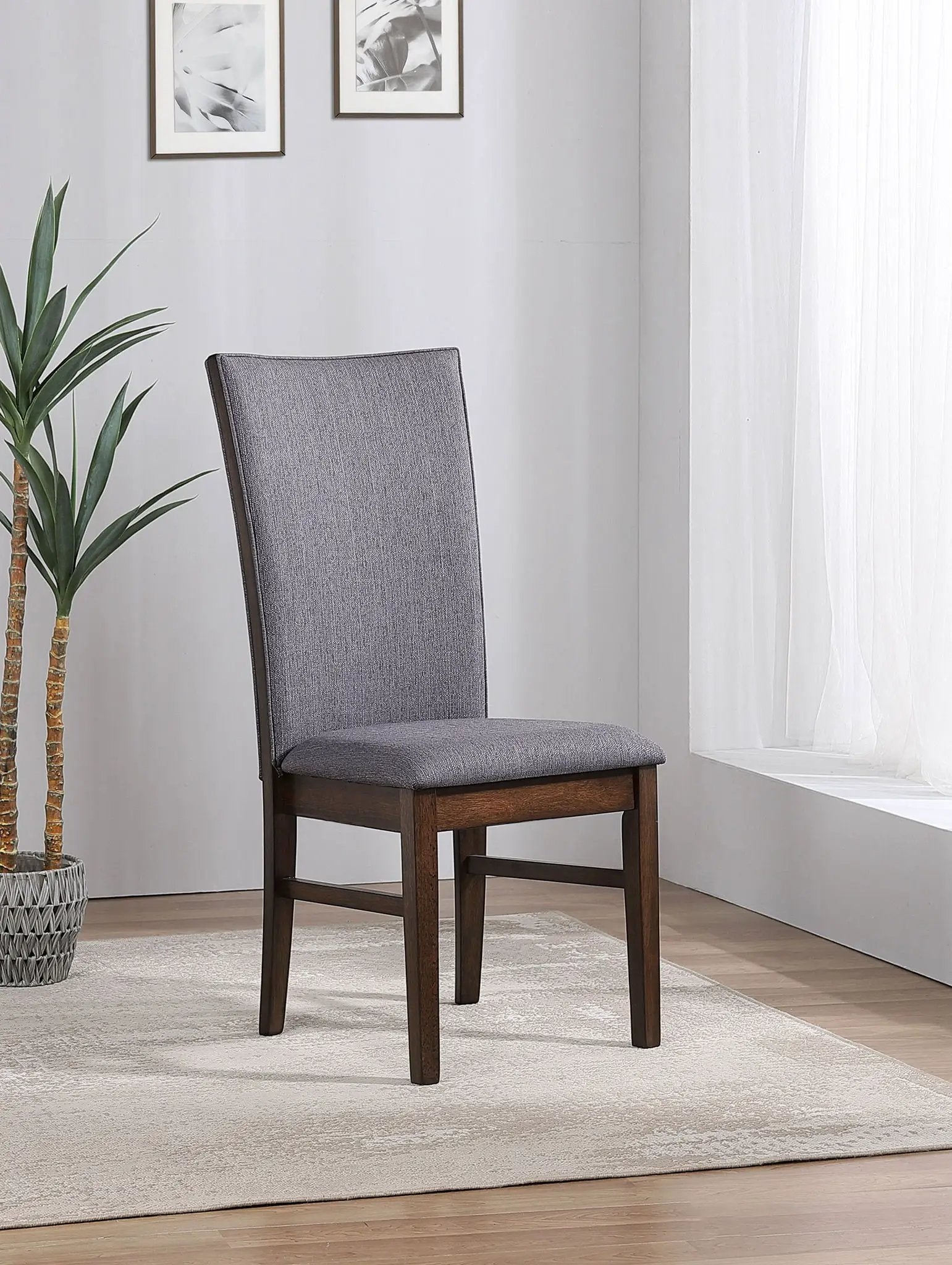 Sherwood Upholstered Dining Side Chair Grey (Set of 2) by Unique Piece Furniture