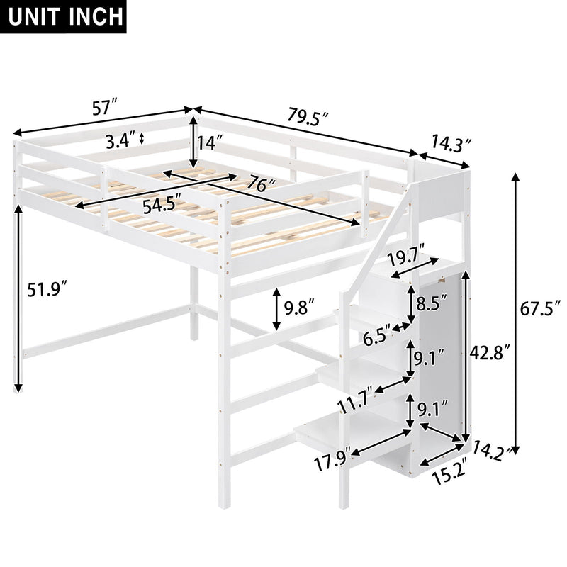 Loft Bed With Built In Storage Wardrobe And Staircase by Unique Piece Furniture
