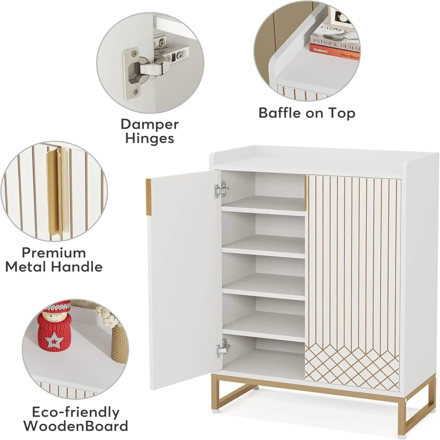 5 Tiers Shoe Storage Organizer With Doors by HouseOfZazla