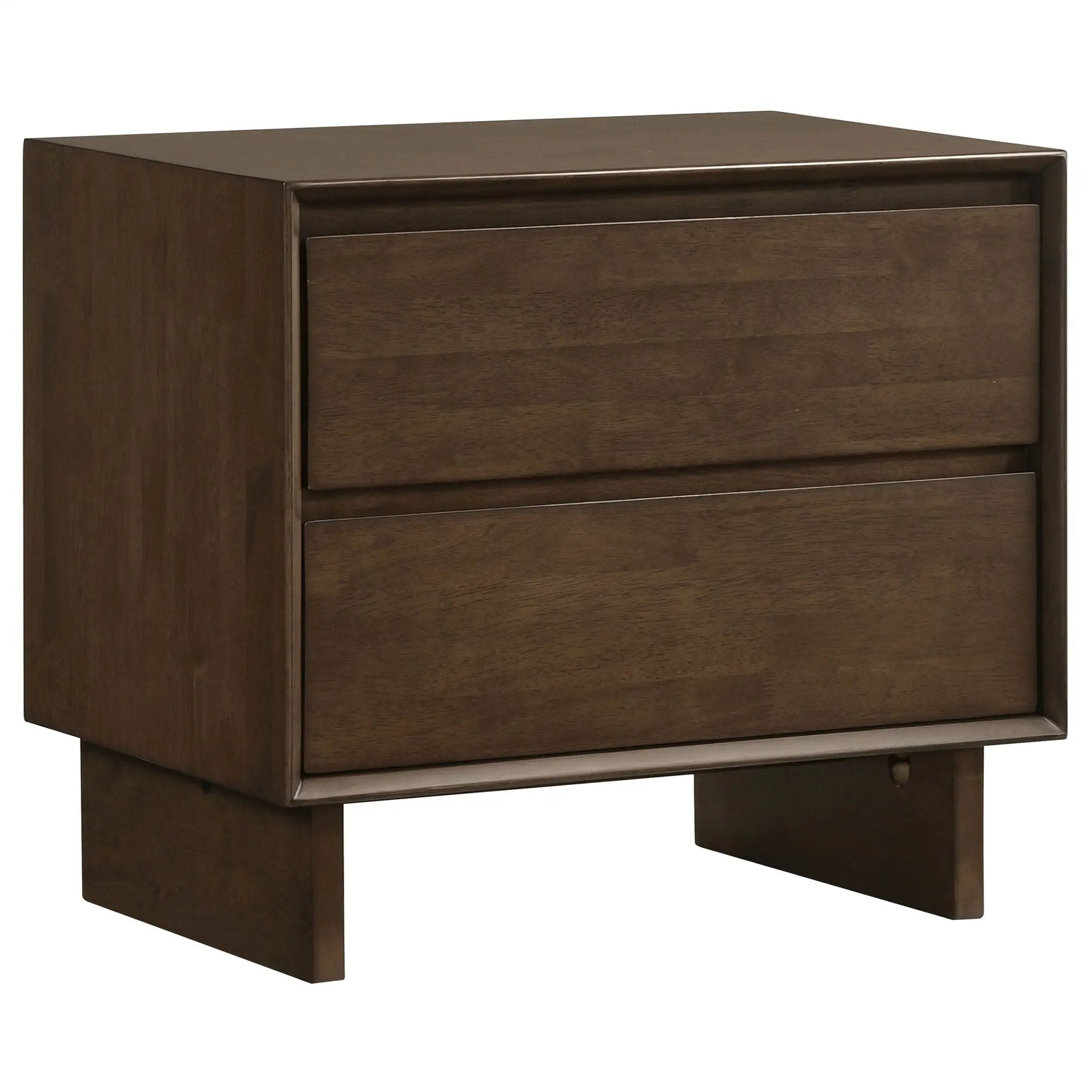 Hemlock - 2 Drawer Nightstand Bedside Table - Brown by HouseOfZazla
