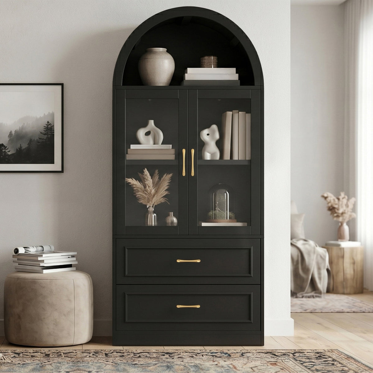 Modern Minimalist Arched Top Storage Cabinet, photo 4 of 10