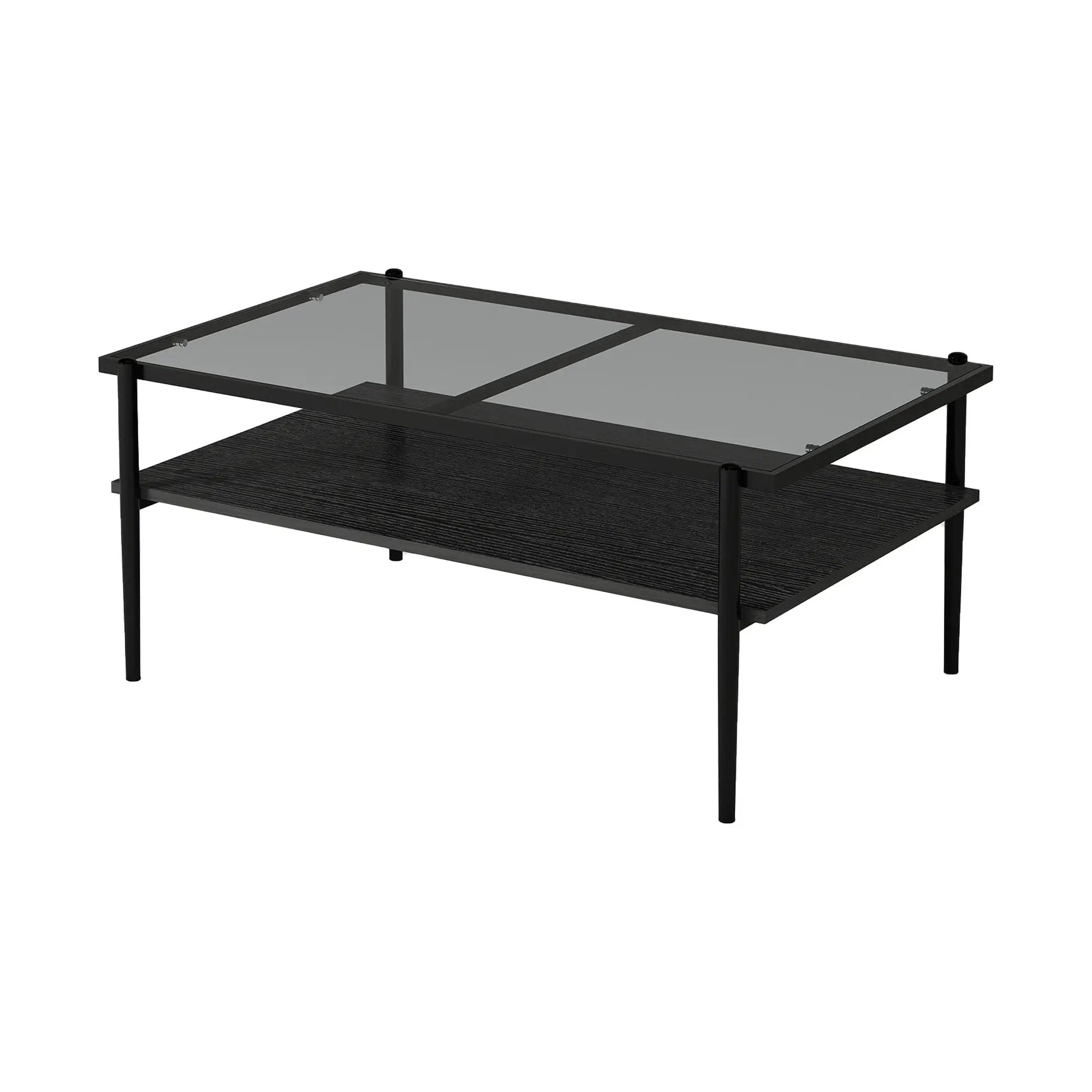 Rectangle Coffee Table With Tempered Glass Top And Legs, Modern Table For Living Room by Unique Piece Furniture