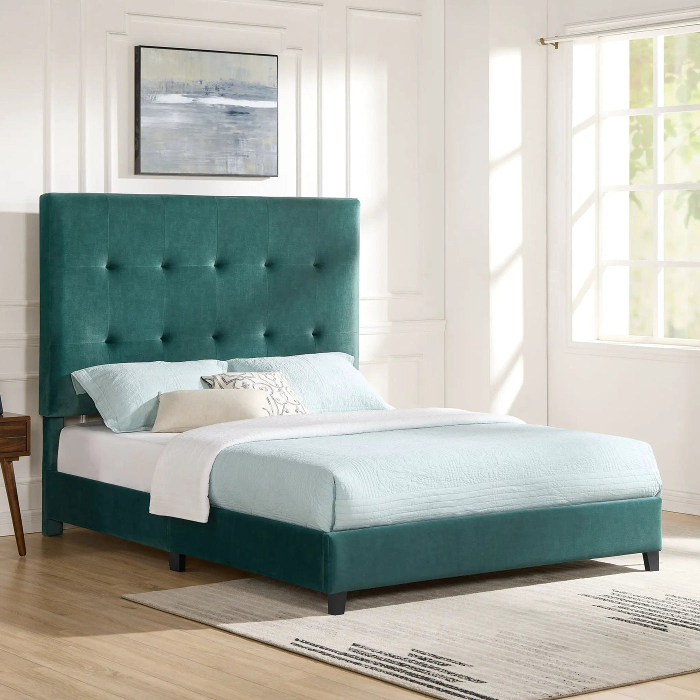 Tufted Upholstered Headboard Platform Bed by HouseOfZazla