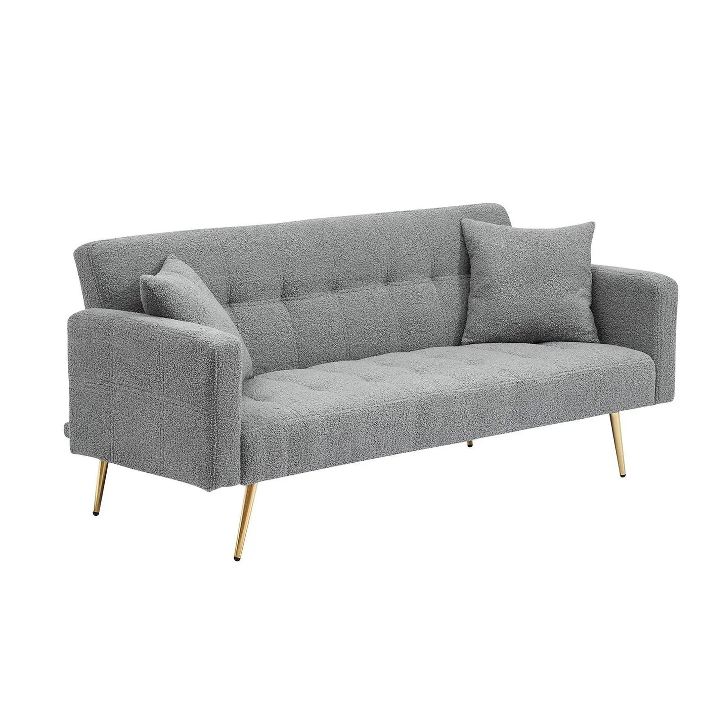 Teddy Fleece Sofa Bed With Luxurious Throw Pillows by Unique Piece Furniture