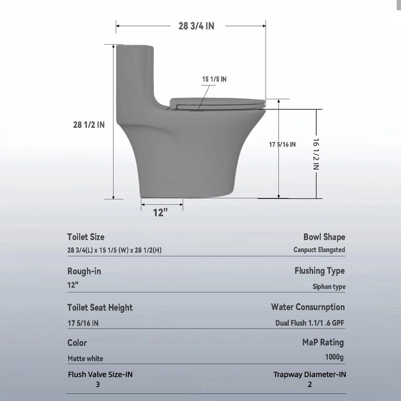 1 Piece Toilet With Dual Flush And Soft Closing Seat by HouseOfZazla