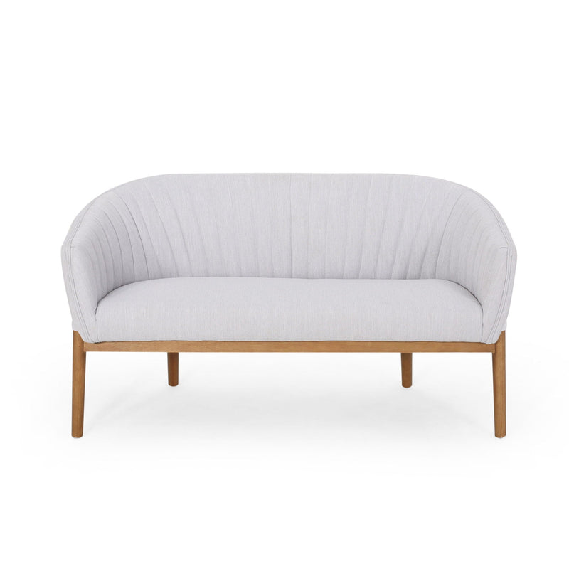 Mid Century Modern Loveseat With Channel Stitched Backrest by HouseOfZazla