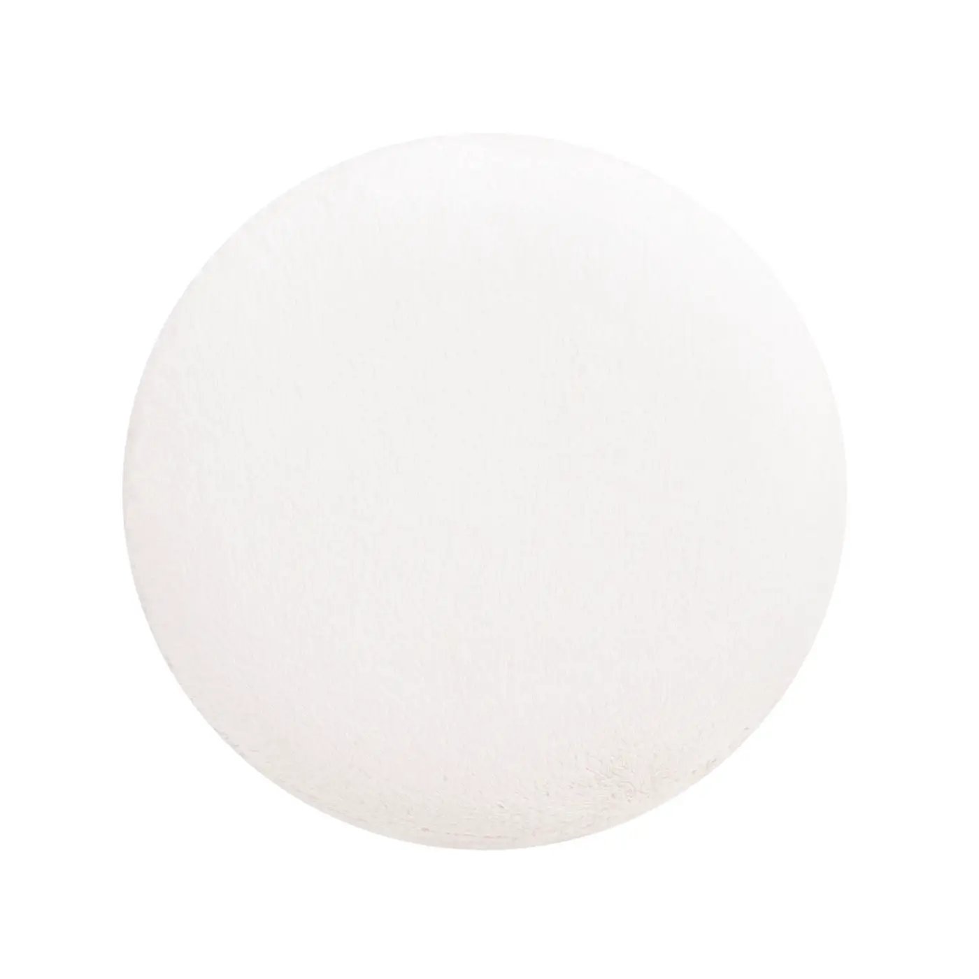 Tilly - Round Fur Upholstered / Burl Pouf Ottoman - White by Unique Piece Furniture