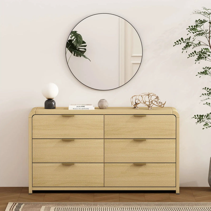 Grace - Double Dresser With 6 Drawers - Oak by HouseOfZazla