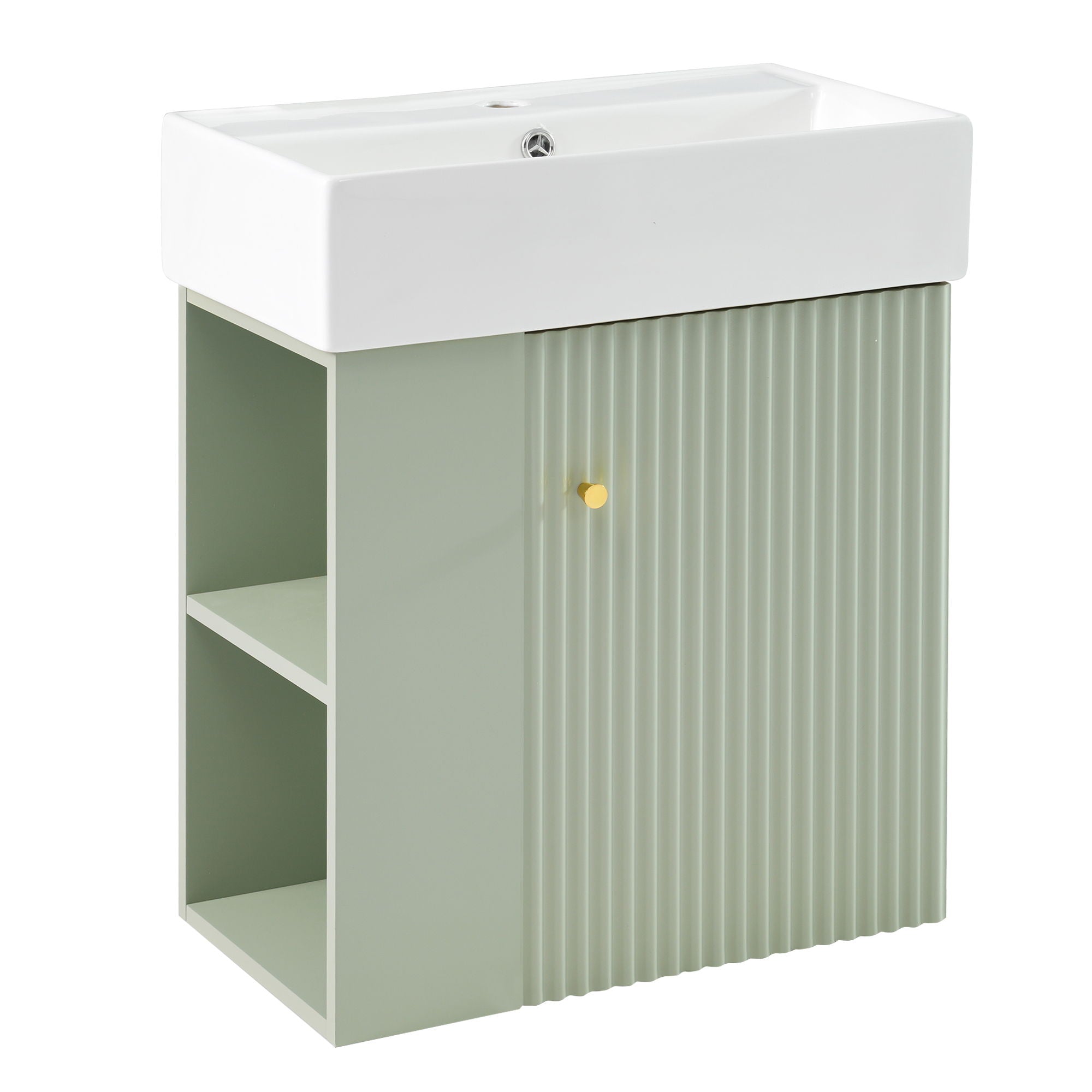 Modern Floating Bathroom Vanity With Ceramic Basin Perfect For Small Bathrooms by HouseOfZazla