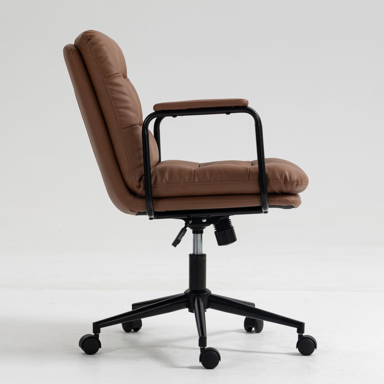 Office Chair, Mid Back Home Office Desk Task Chair With Wheels And Arms Ergonomic Computer Rolling Swivel Chair With Padded Armrest by Unique Piece Furniture