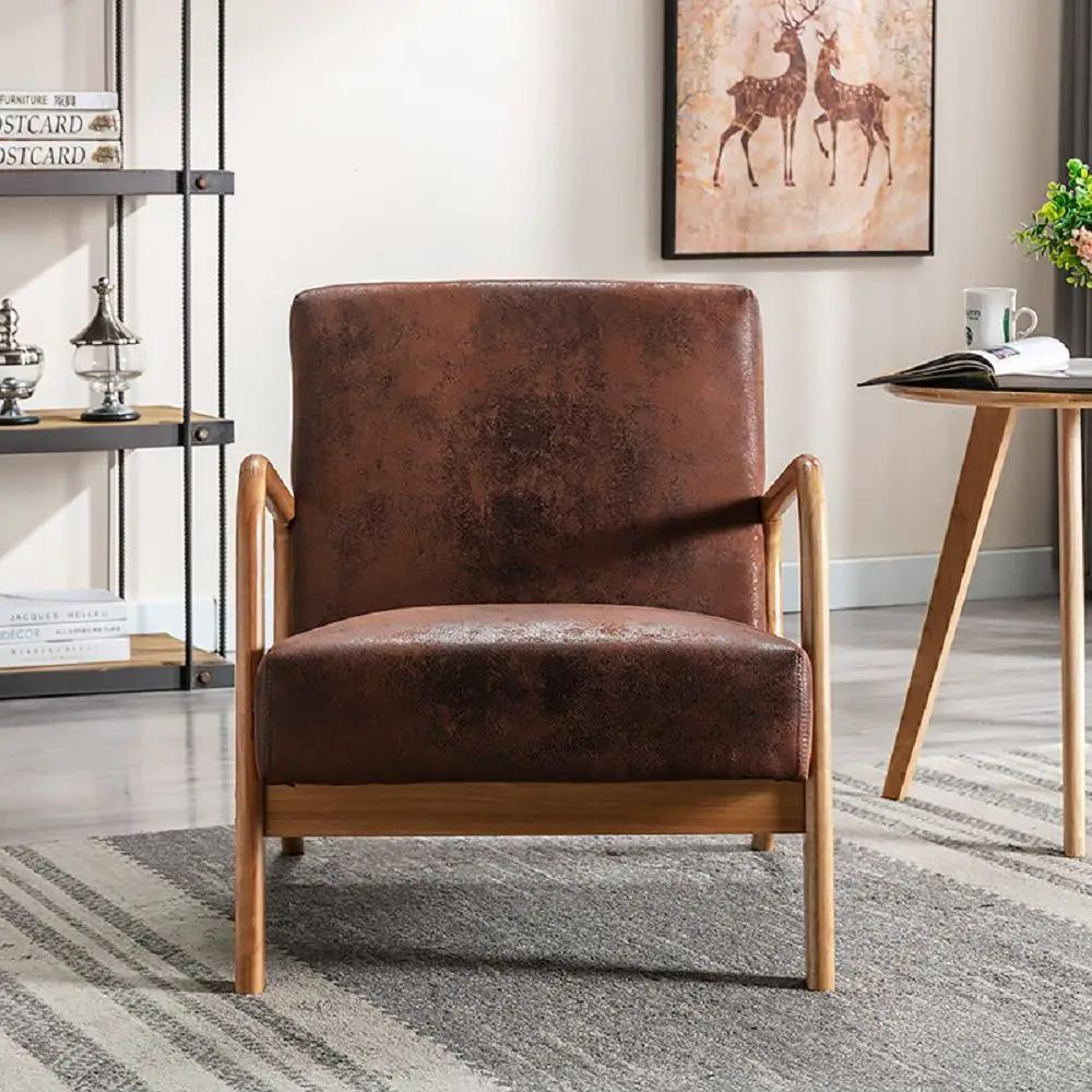 Classic Mid-Century Modern Accent Chairs, Open Framed Armchair With Cushioning by HouseOfZazla