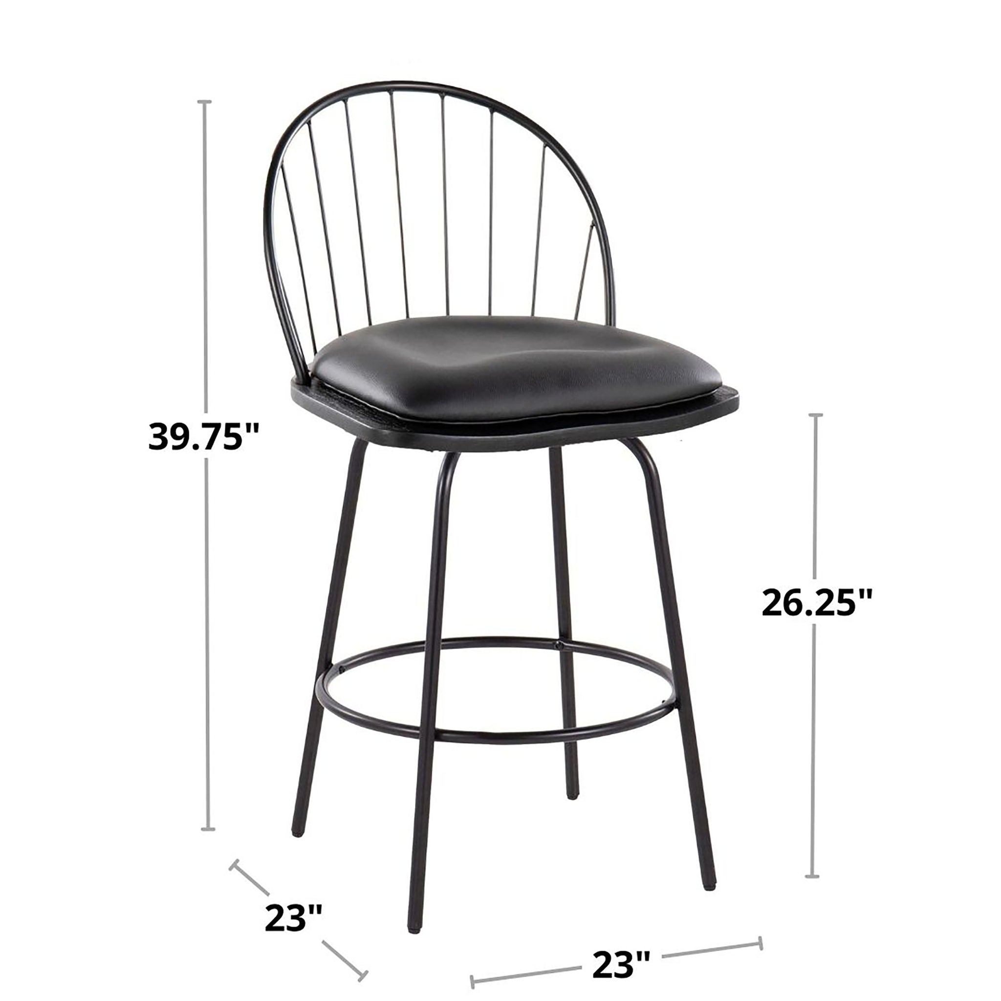 Riley - Claire Farmhouse Fixed Height Counter Stool With Swivel With Round Footrest (Set of 2) by Unique Piece Furniture