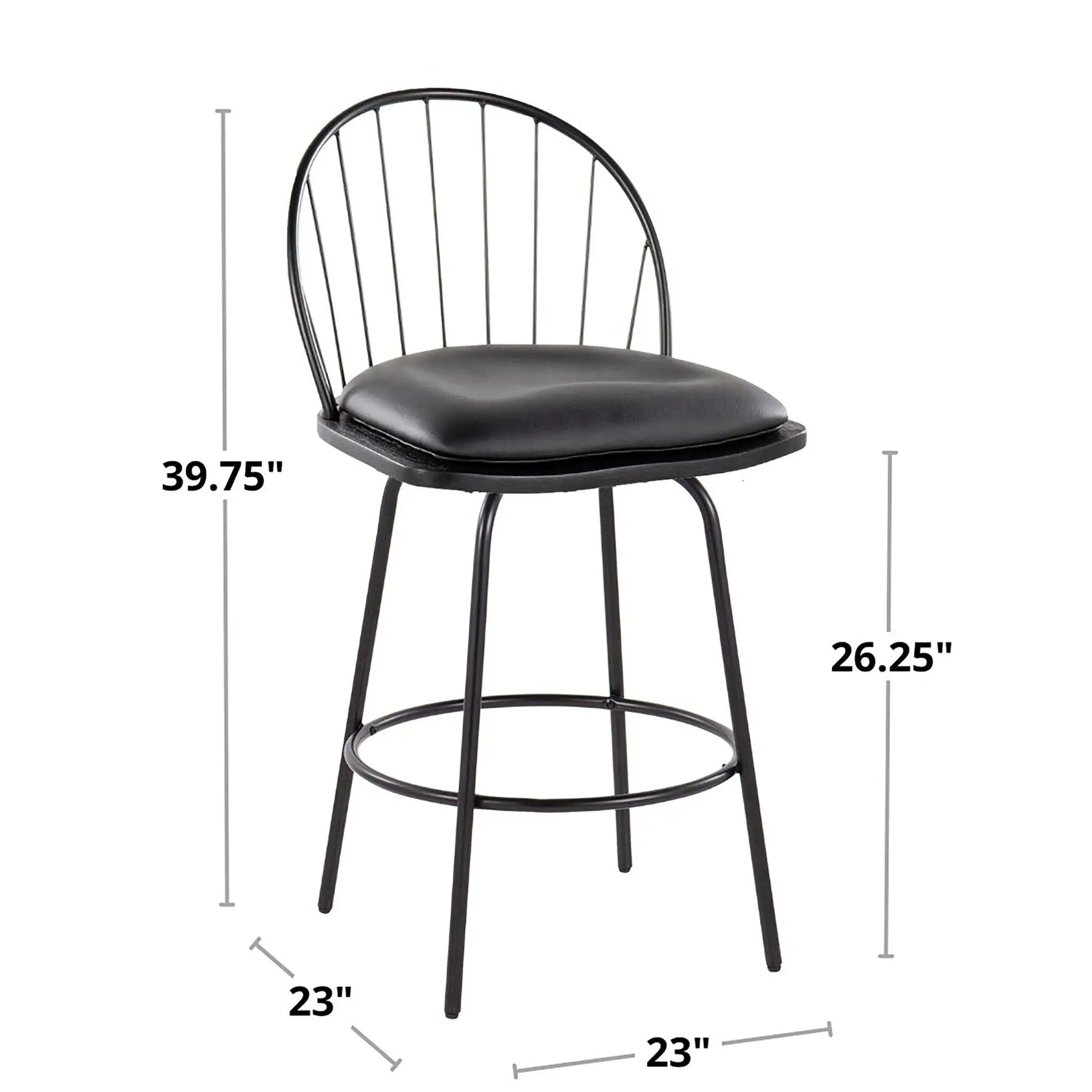 Riley - Claire Farmhouse Fixed Height Counter Stool With Swivel With Round Footrest (Set of 2) by Unique Piece Furniture