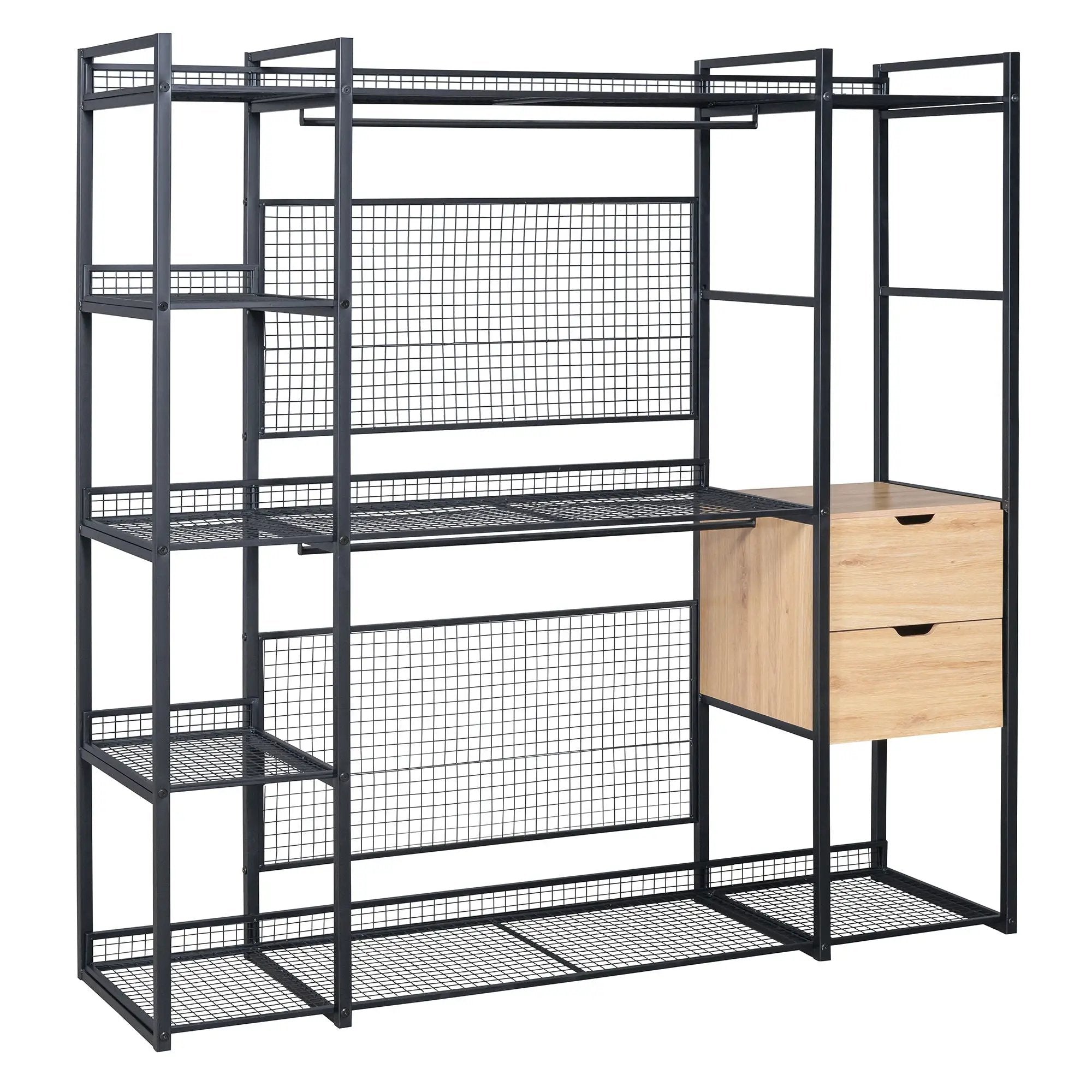 Open Style Wardrobe With Hanging Rails, Shelves And Drawers by Unique Piece Furniture