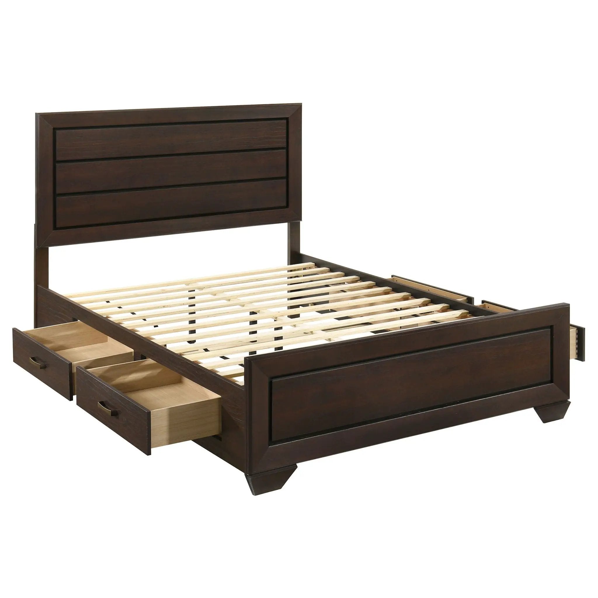 Kauffman Wood Queen Storage Panel Bed Dark Cocoa by Unique Piece Furniture