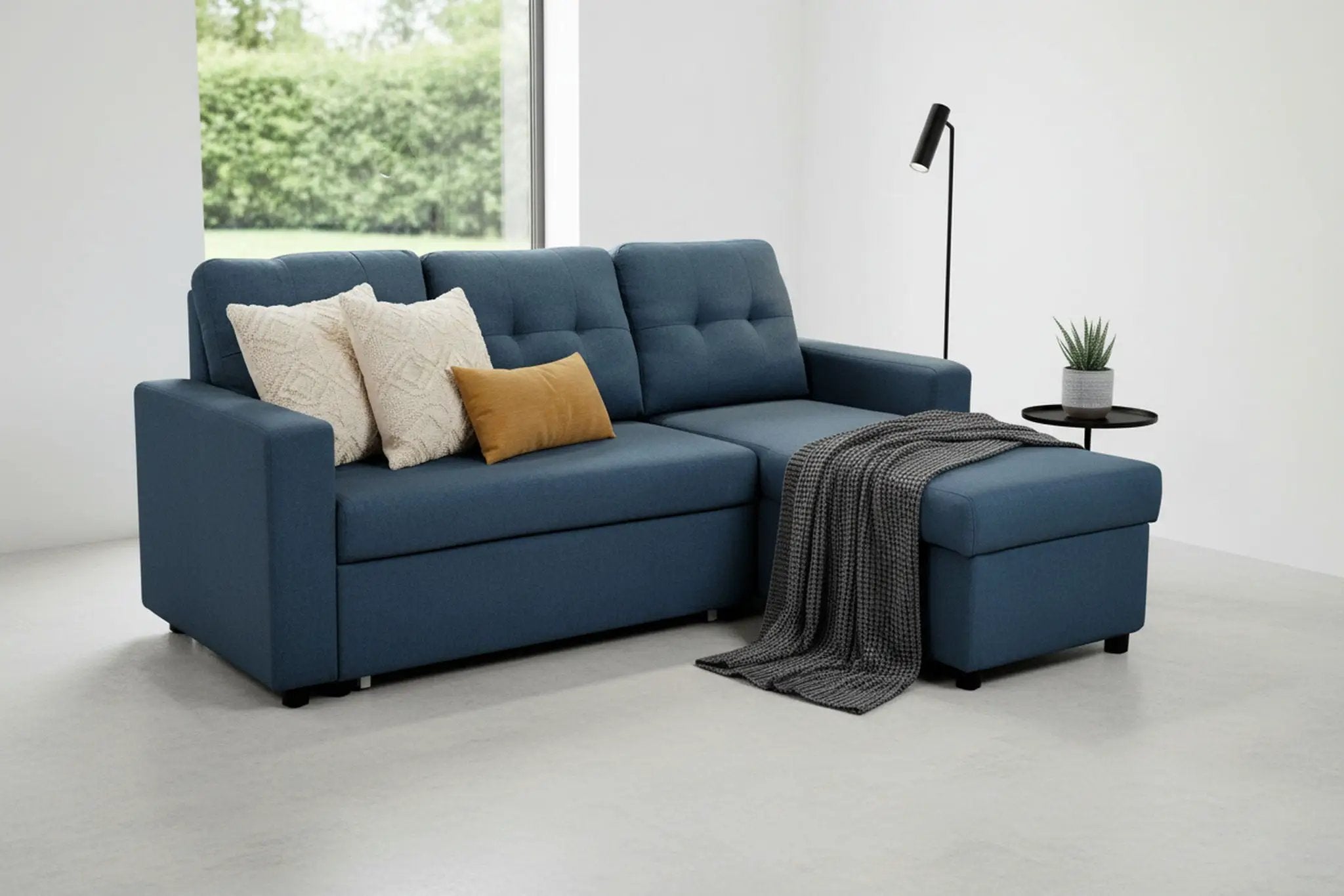 Convertible L Shaped Sectional Sleeper Sofa Bed, Saving Pull Out Couch by HouseOfZazla