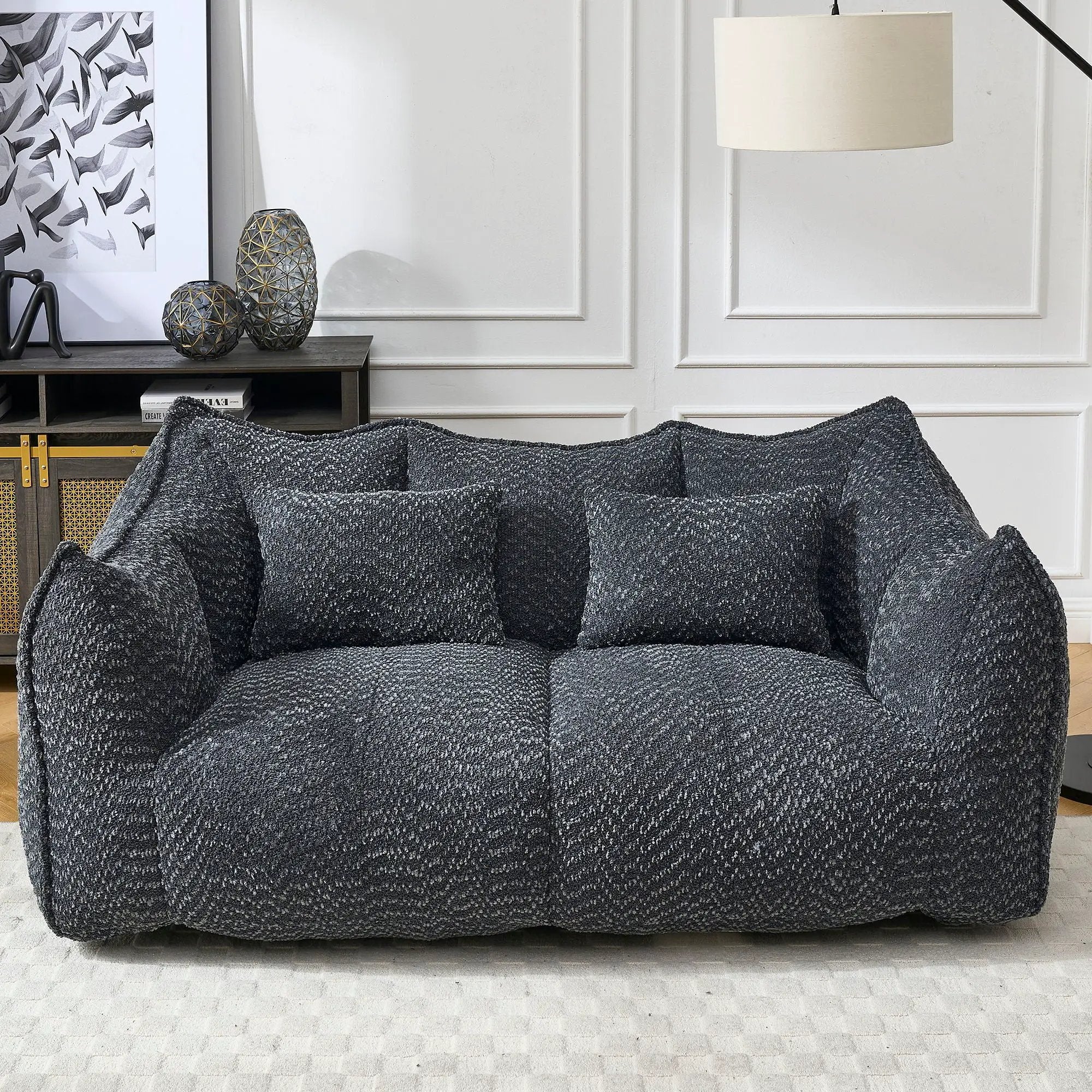Comfortable Dual Beanbag Chair With High Resilience Foam Core For 2 People by HouseOfZazla