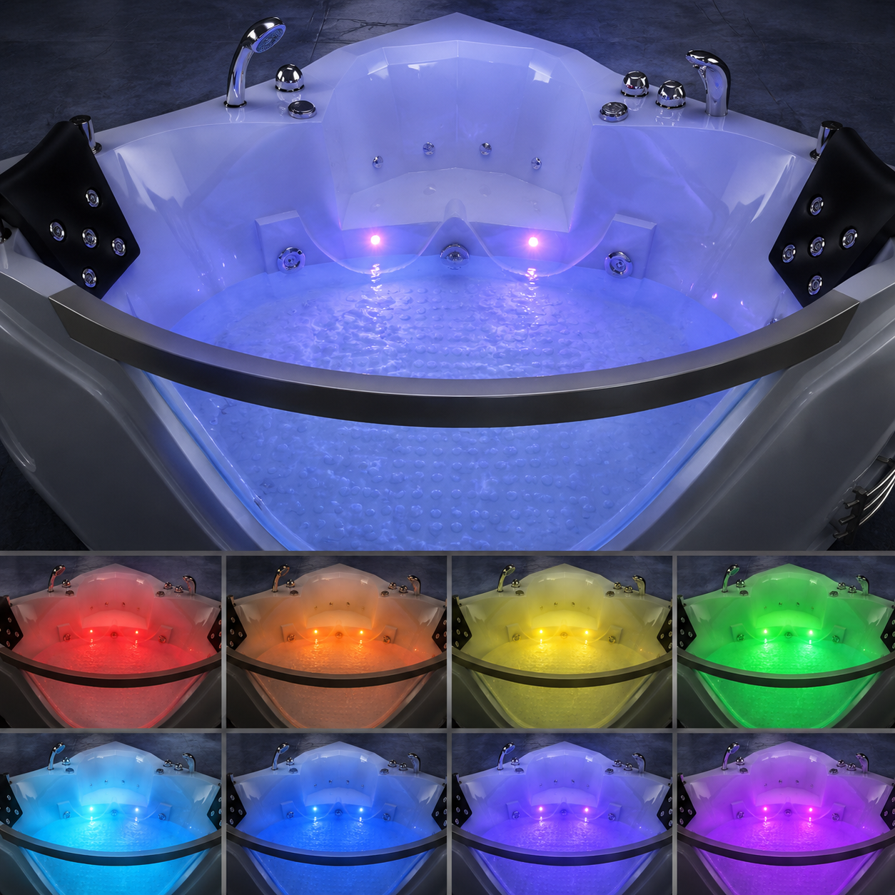 59" Light Luxury Double Corner Whirlpool Bathtub by HouseOfZazla