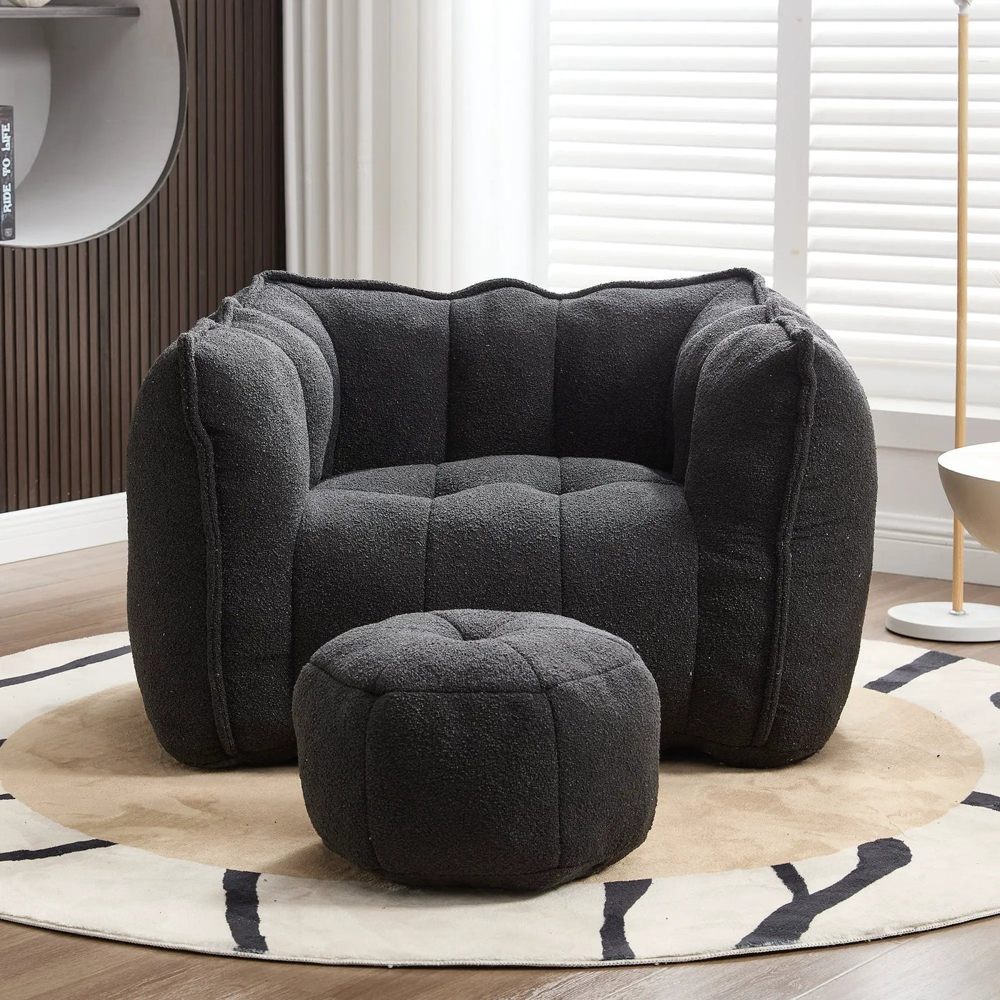 Soft Bean Bag Chair with Footstool by HouseOfZazla