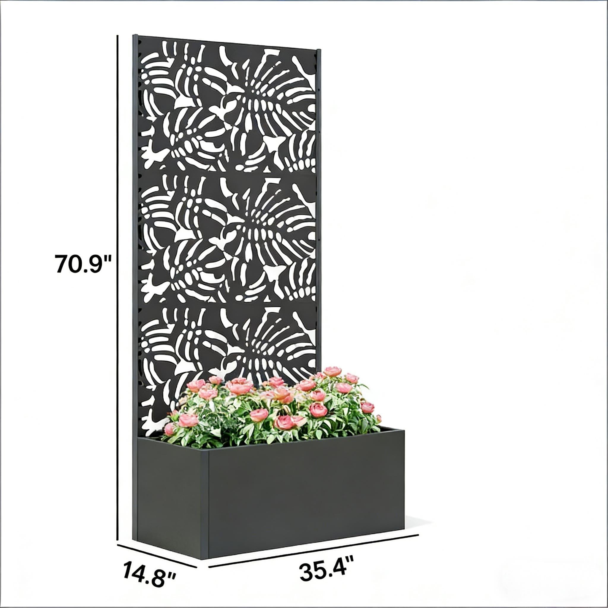 Trellis Planter with Spacious Metal Box and Efficient Drainage by HouseOfZazla
