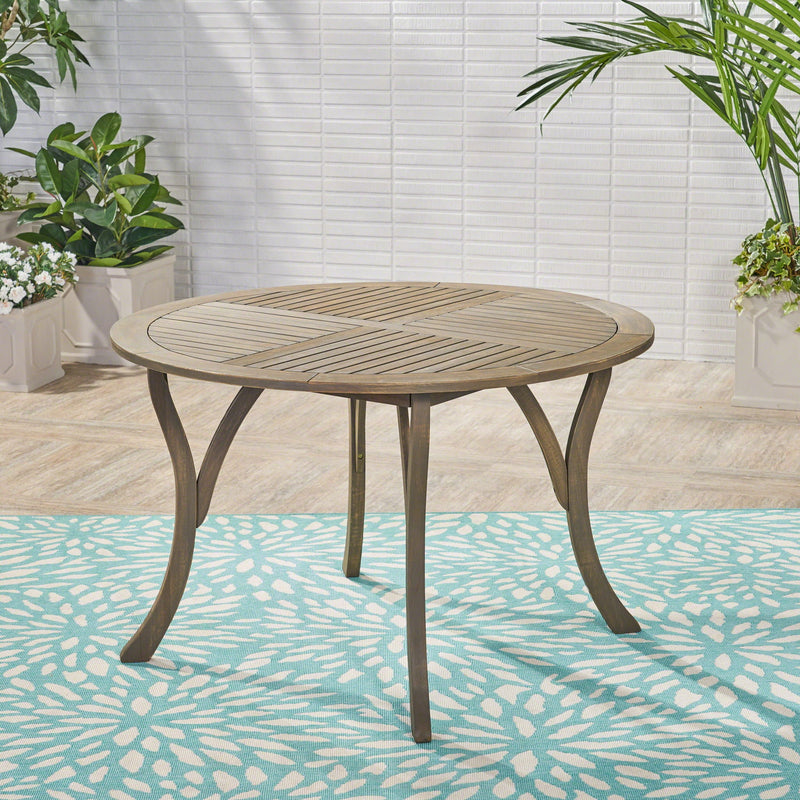 Hermosa Outdoor Acacia Wood Circular Dining Table by HouseOfZazla