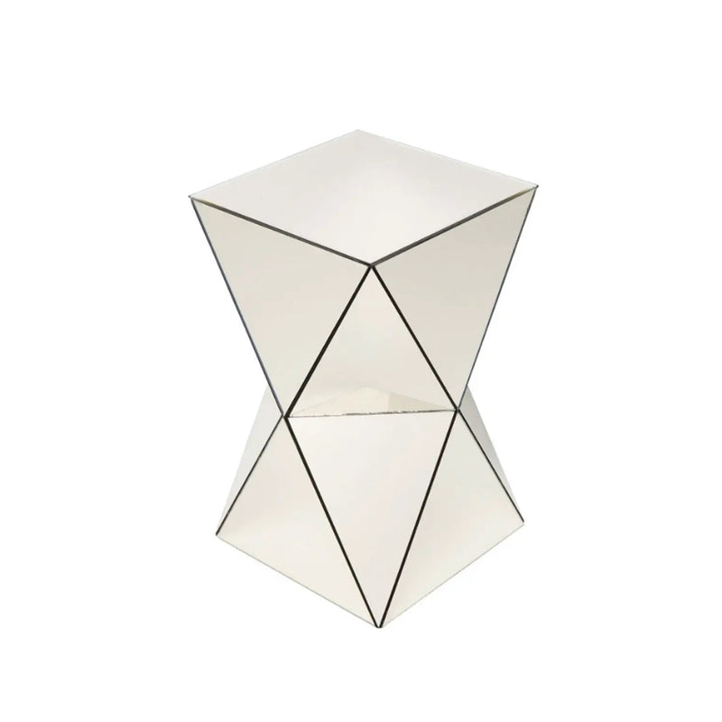 Champagne Mirrored Geometric Side Table by HouseOfZazla
