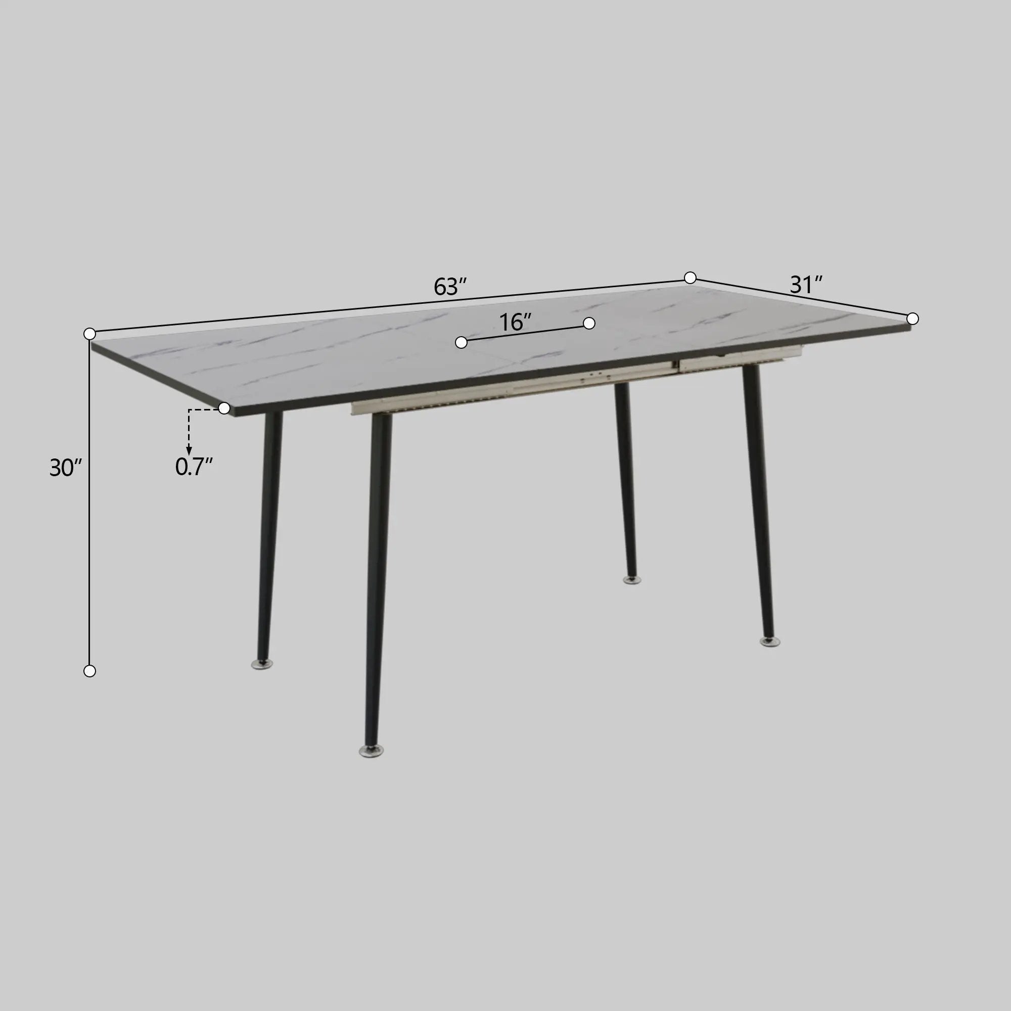 Modern Extendable Dining Table And Chair Set For 2 - 6 People by HouseOfZazla