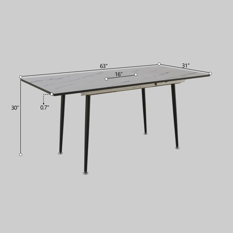 Modern Extendable Dining Table And Chair Set For 2 - 6 People by HouseOfZazla