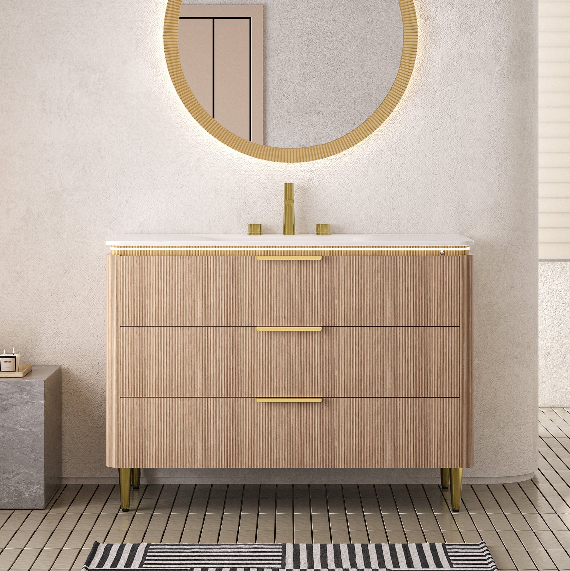 Amara 48'' Bathroom Vanity & Sink with Carrara Finish by HouseOfZazla