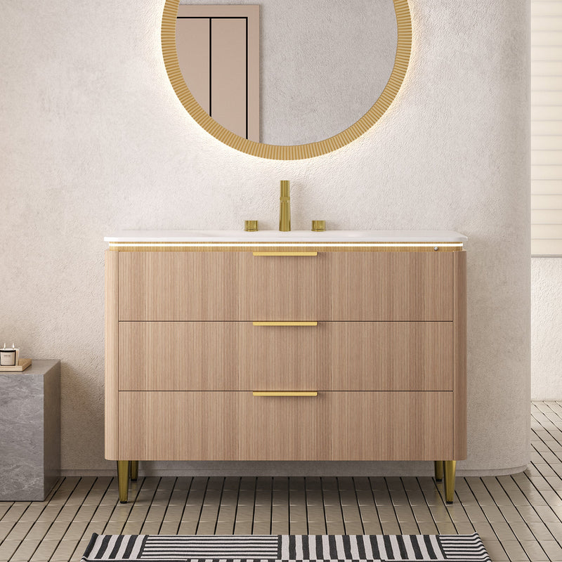 Amara 48'' Bathroom Vanity & Sink with Carrara Finish by HouseOfZazla