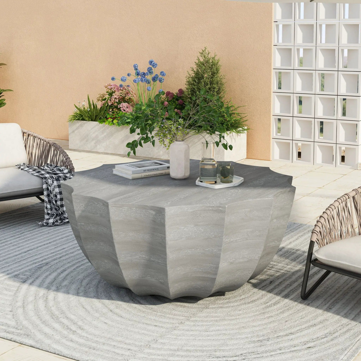 Modern Round Coffee Table For Indoor / Outdoor by HouseOfZazla