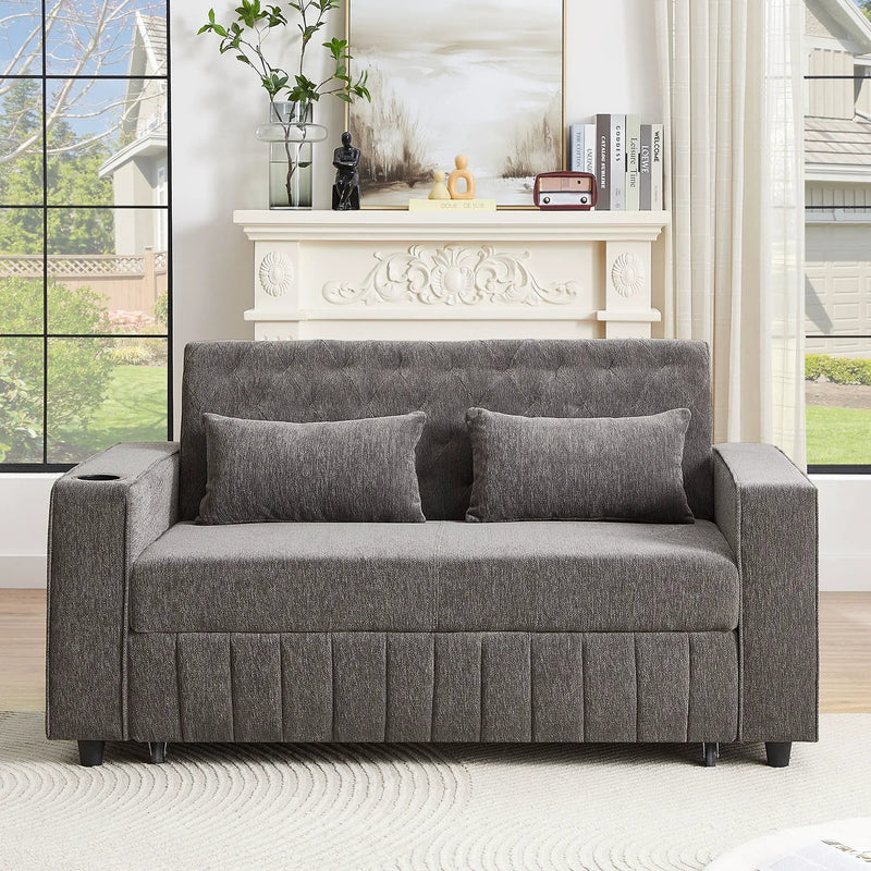 Pull-Out Sofa Bed Convertible Couch With Adjustable Backrest For Living Room by HouseOfZazla