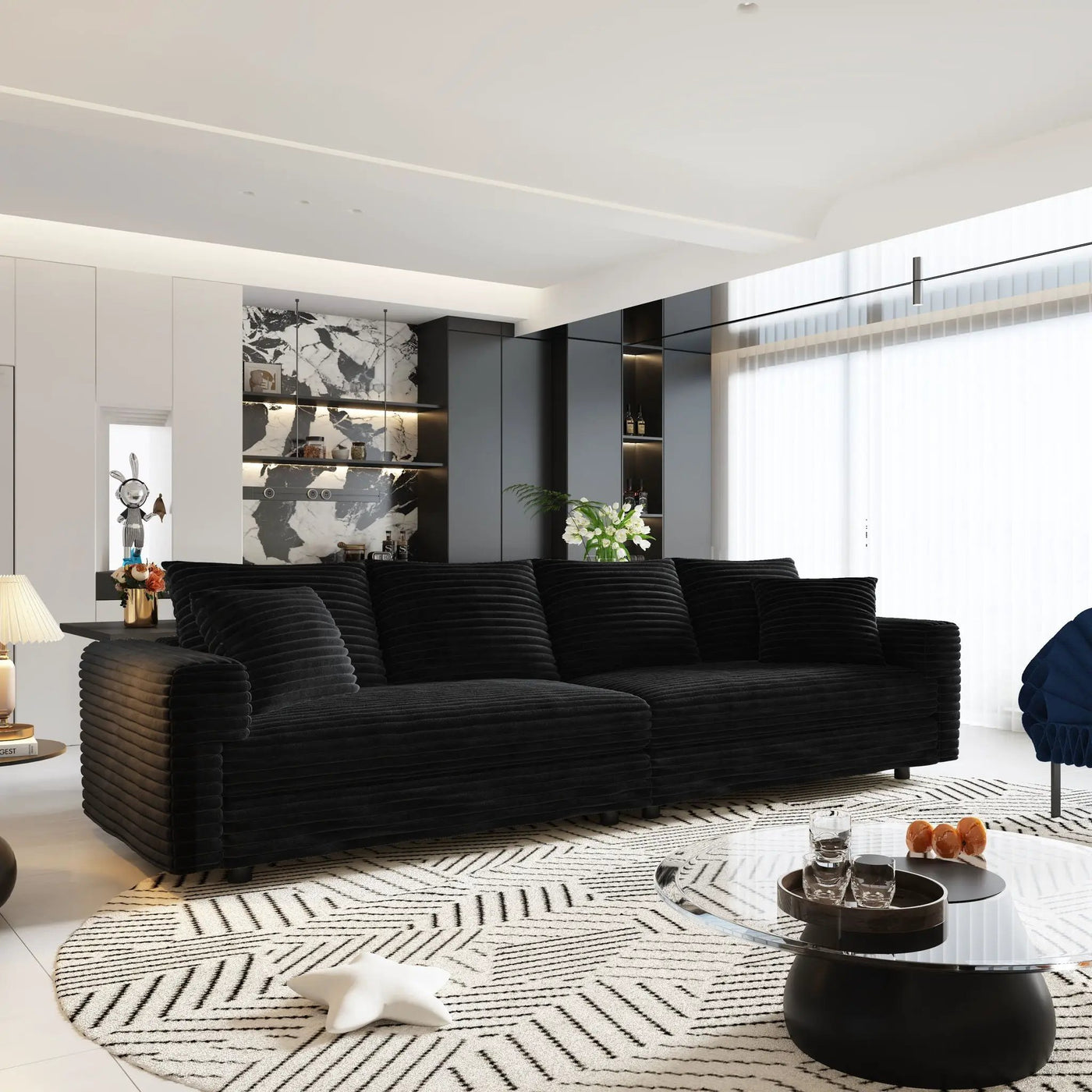 4 Seat Sofa, Deep Seat Couches With Soft Pillows by HouseOfZazla