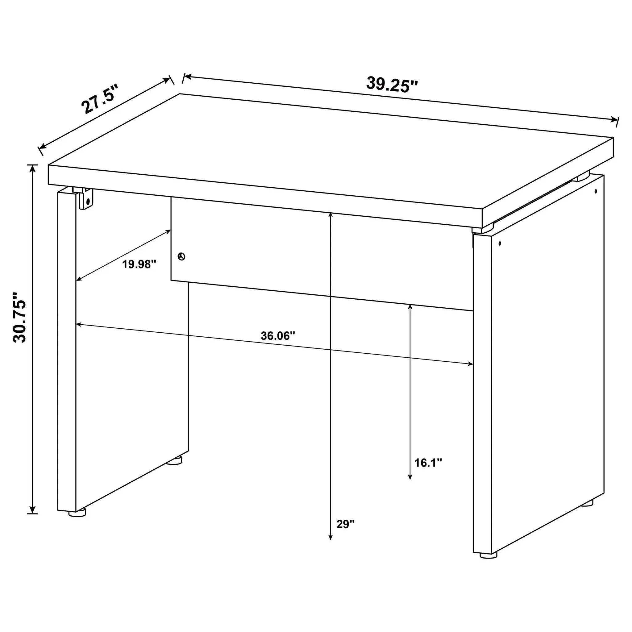 Skylar 39-inch Engineered Wood Writing Desk Cappuccino by Unique Piece Furniture