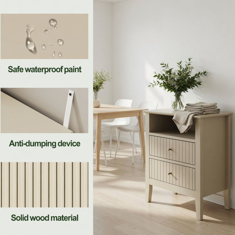 Fluted Nightstand With 2 Drawers by HouseOfZazla