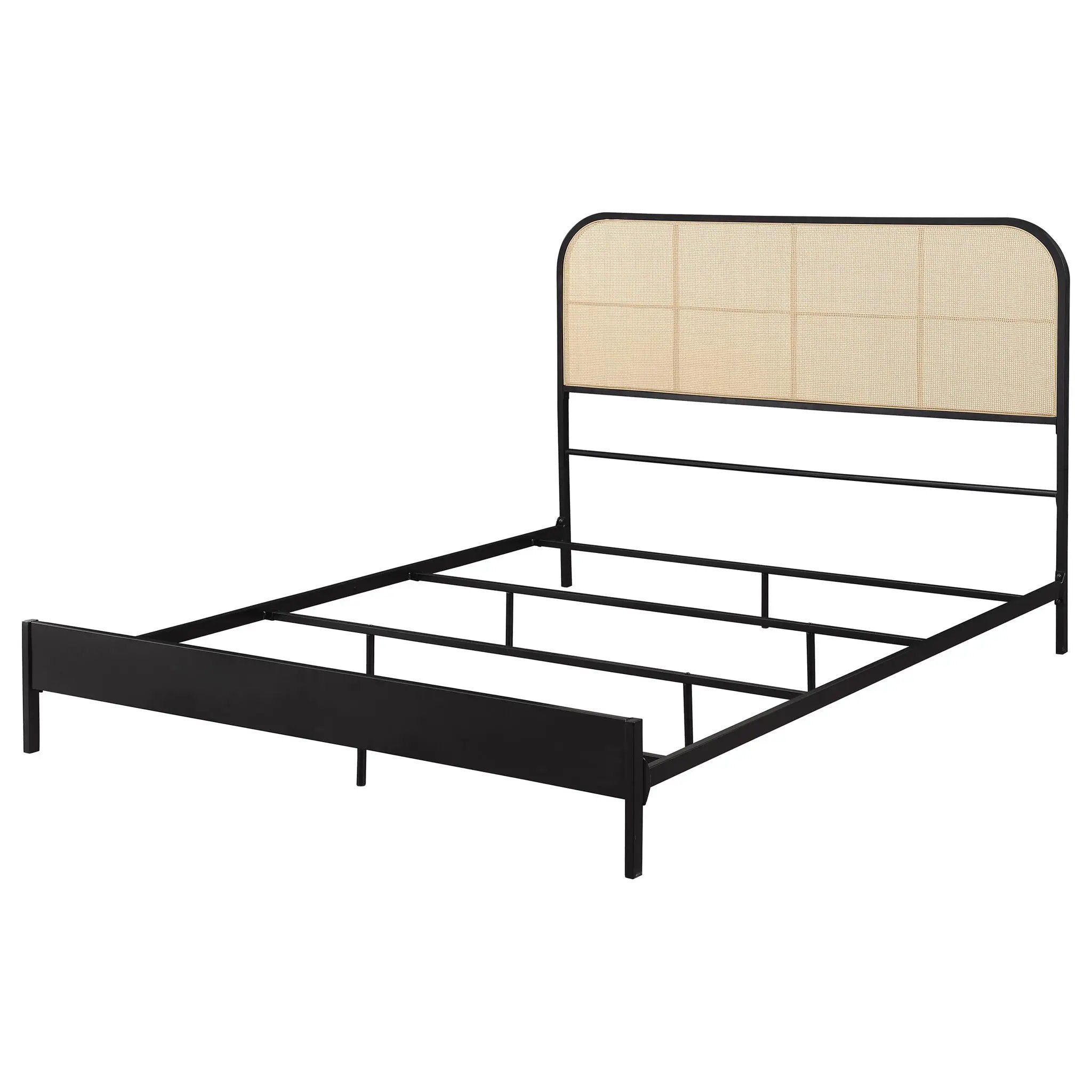Amherst Radio Weave Rattan Metal Queen Bed Black by Unique Piece Furniture
