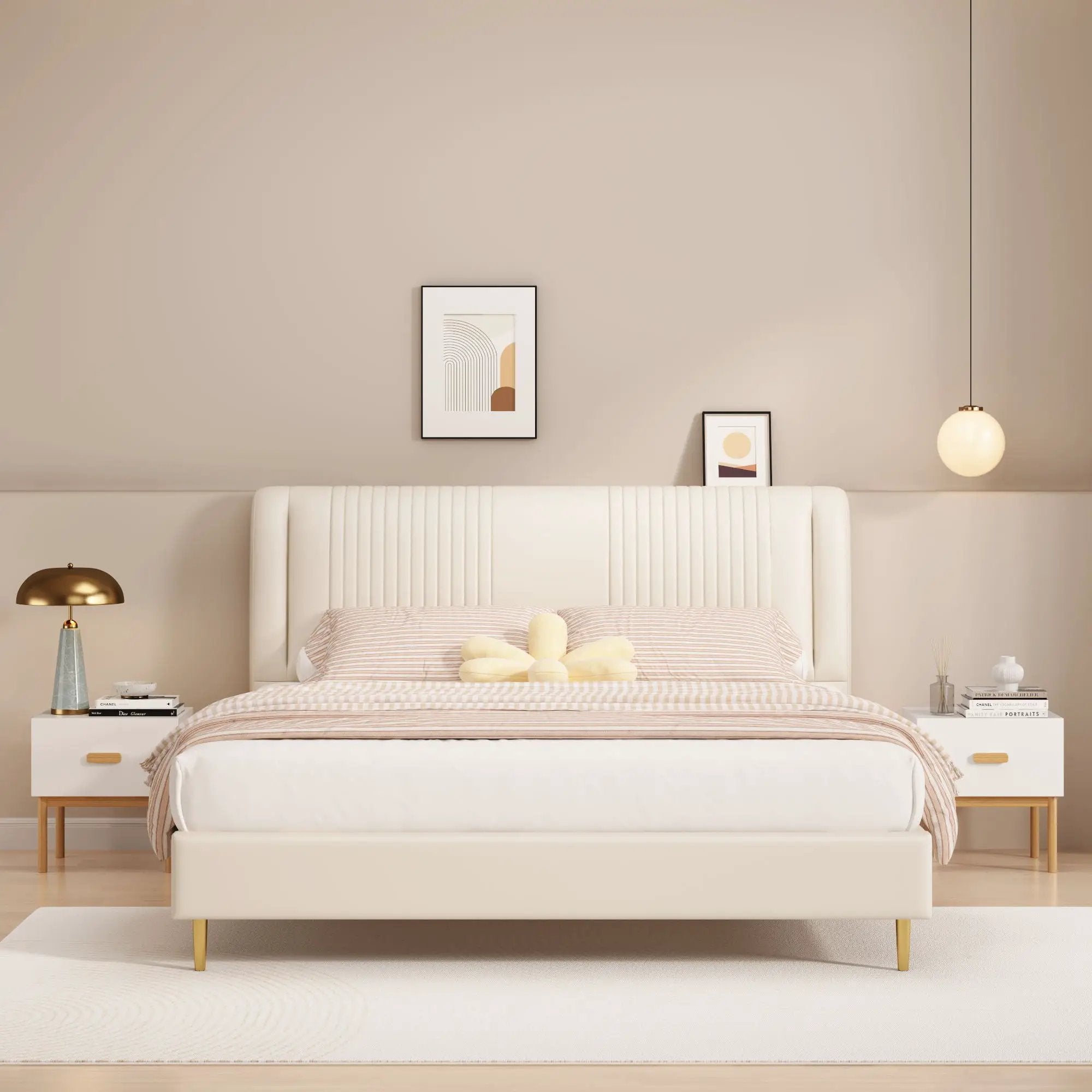 Nightstand With Drawer, Minimalist Bedside Table With Handle For Bedroom - White by Unique Piece Furniture