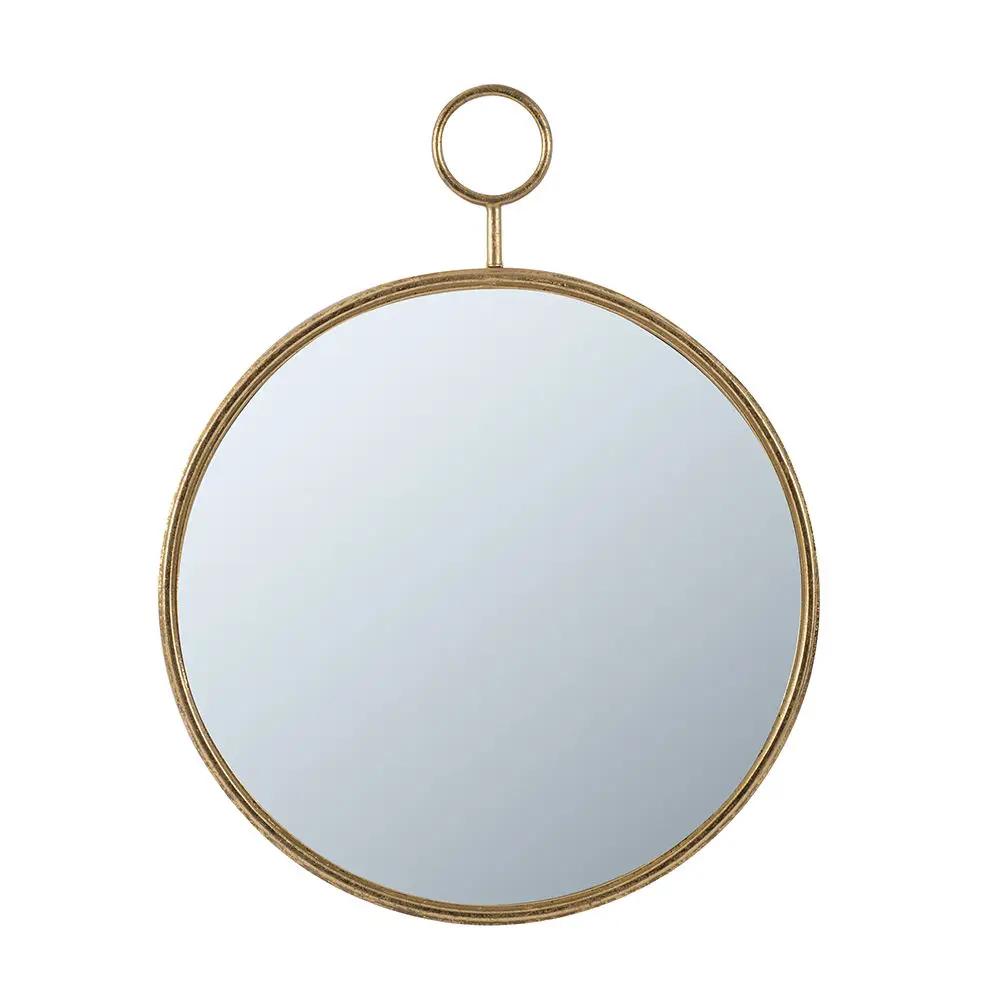 Circle Wall Mirror With Iron Frame, Accent Mirror For Living Room by HouseOfZazla