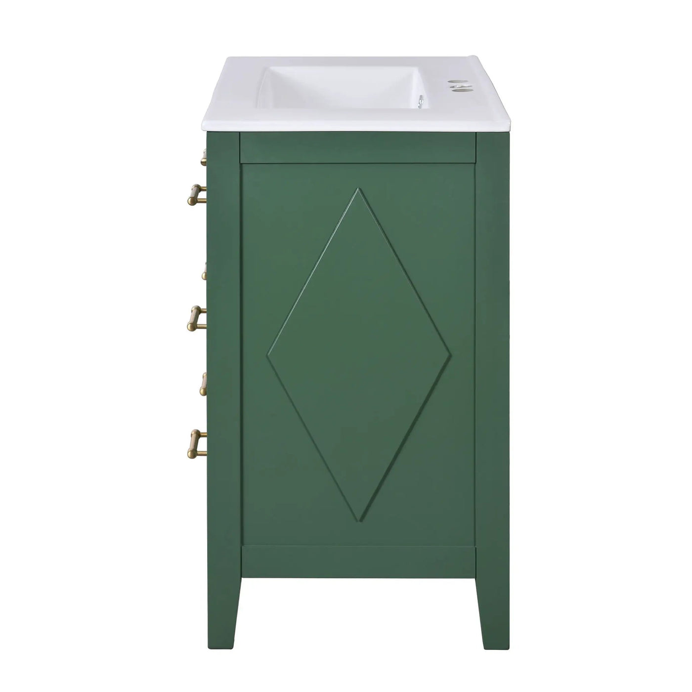 Retro Bathroom Vanity With Sink Combo, Free Standing Single Set With 3 Drawers by HouseOfZazla