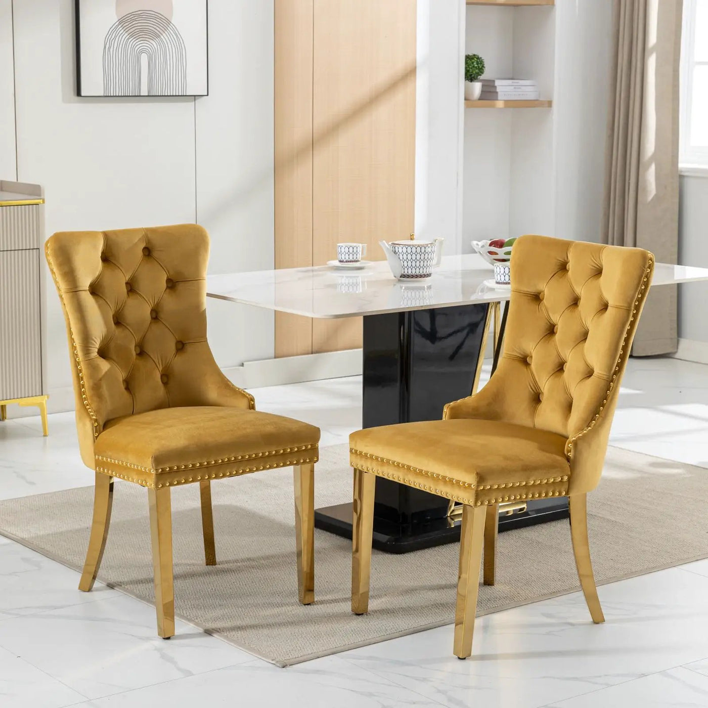 Nikki - Modern, High-End Tufted Dining Chair (Set of 2) by HouseOfZazla