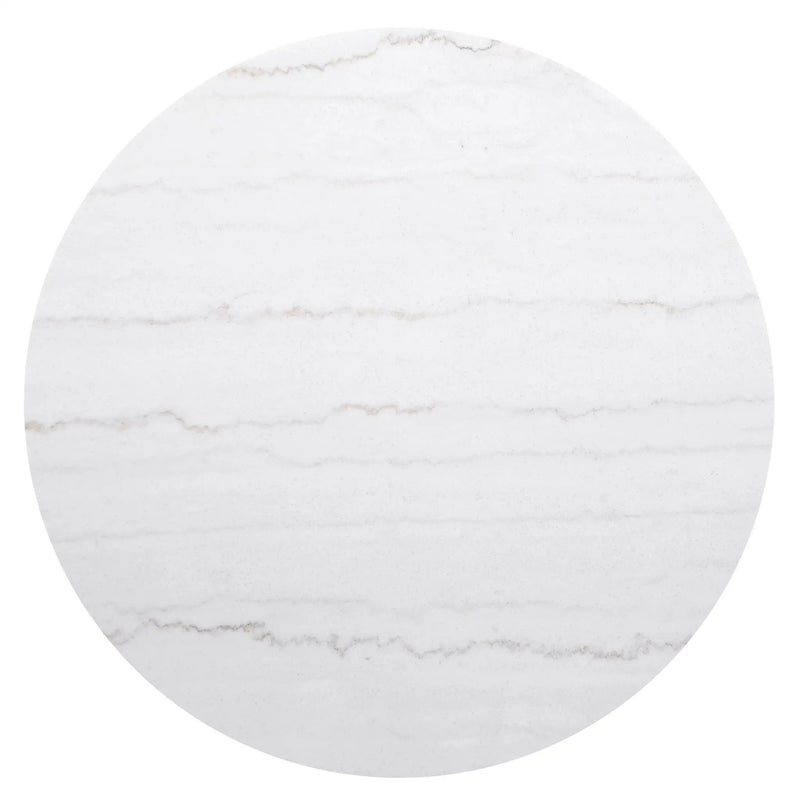 Jason Round White Marble Top Coffee Table Charcoal by Unique Piece Furniture