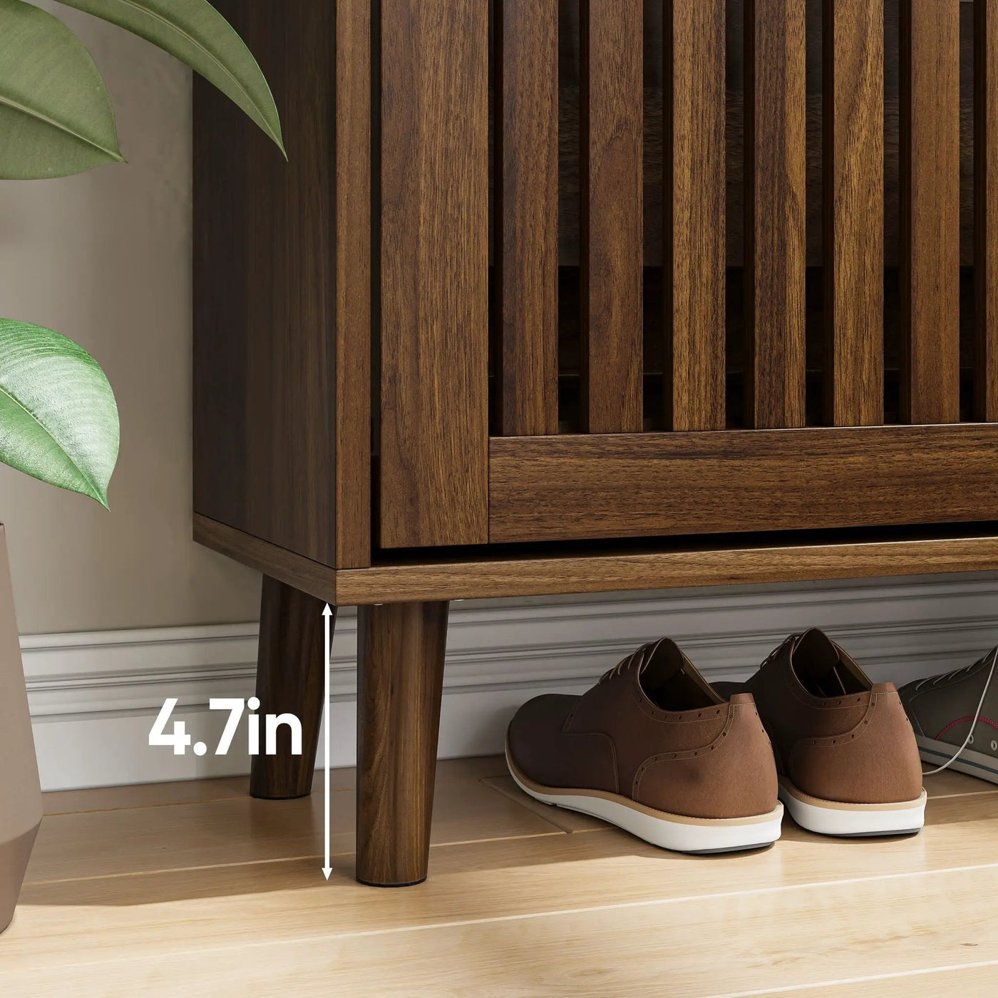 Medieval Modern Shoe Cabinet With 2 Flip Drawers And Fence Design by HouseOfZazla