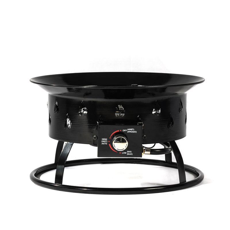 Propane Gas Fire Pit Table, 50000 Btu Round For Outside Patio - Black by HouseOfZazla