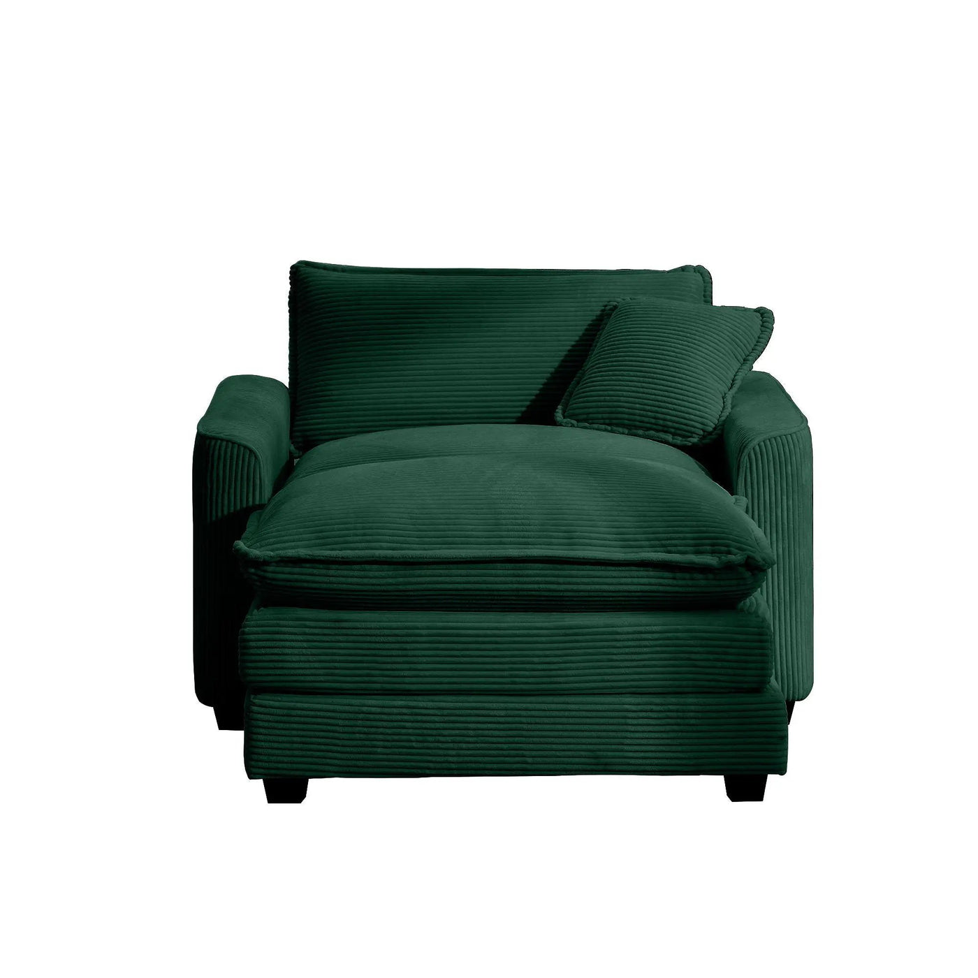 Classic Modern Comfortable Single Chair Deep Seat Sofa With Footstool by HouseOfZazla